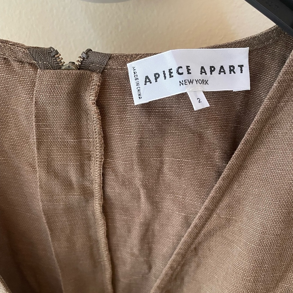 Apiece Apart Khaki Neutral V-Neck Jumpsuit size 2 - Picture 3 of 14